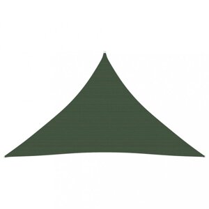 TTieniaca plachta trojuholníková HDPE 3 x 3 x 3 m Dekorhome Tmavo zelená