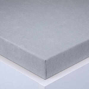 Napínacia plachta na posteľ froté EXCLUSIVE šedá sada 2 ks 90 x 200 cm