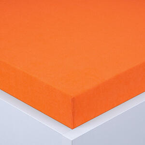 Napínacia plachta na posteľ froté EXCLUSIVE oranžová sada 2 ks 90 x 200 cm