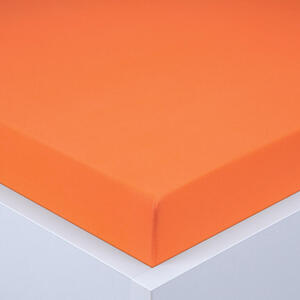 Napínacia plachta na posteľ jersey EXCLUSIVE oranžová sada 2 ks 90 x 200 cm