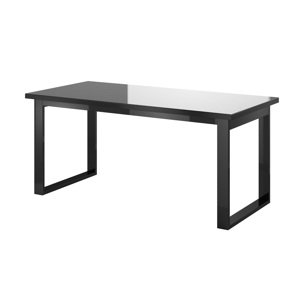 LEANA jedálenský stôl 24WWJW92, čierna/čierne sklo
