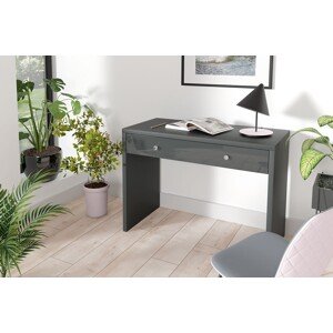 IVANO písací stolík, šedá/šedý lesk