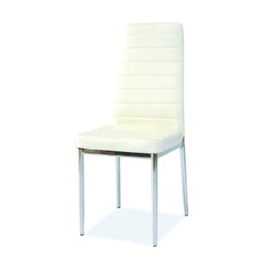 Jedálenská stolička VERME, biely/chróm
