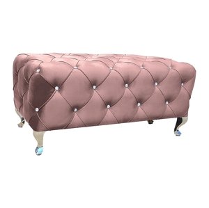 THES luxusná čalúnená taburetka - lavica, antická ružová bluvel 52