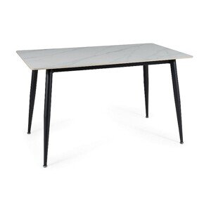 RENIS jedálenský stôl 130, biela / čierna