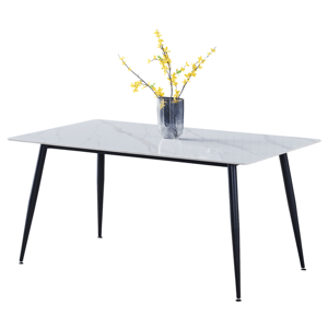 Sconto Jedálenský stôl LUCIAN biely mramor/čierna, šírka 160 cm