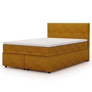 Sconto Posteľ s matracom a topperom SLEEP NEW horčicová, 140x200 cm