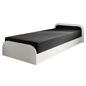 Sconto Posteľ s matracom ORAYA ľavá, biela/čierna, 80x190 cm