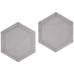 Čalúnený Panel 2ks, 36x32cm Hexagon, Sivá